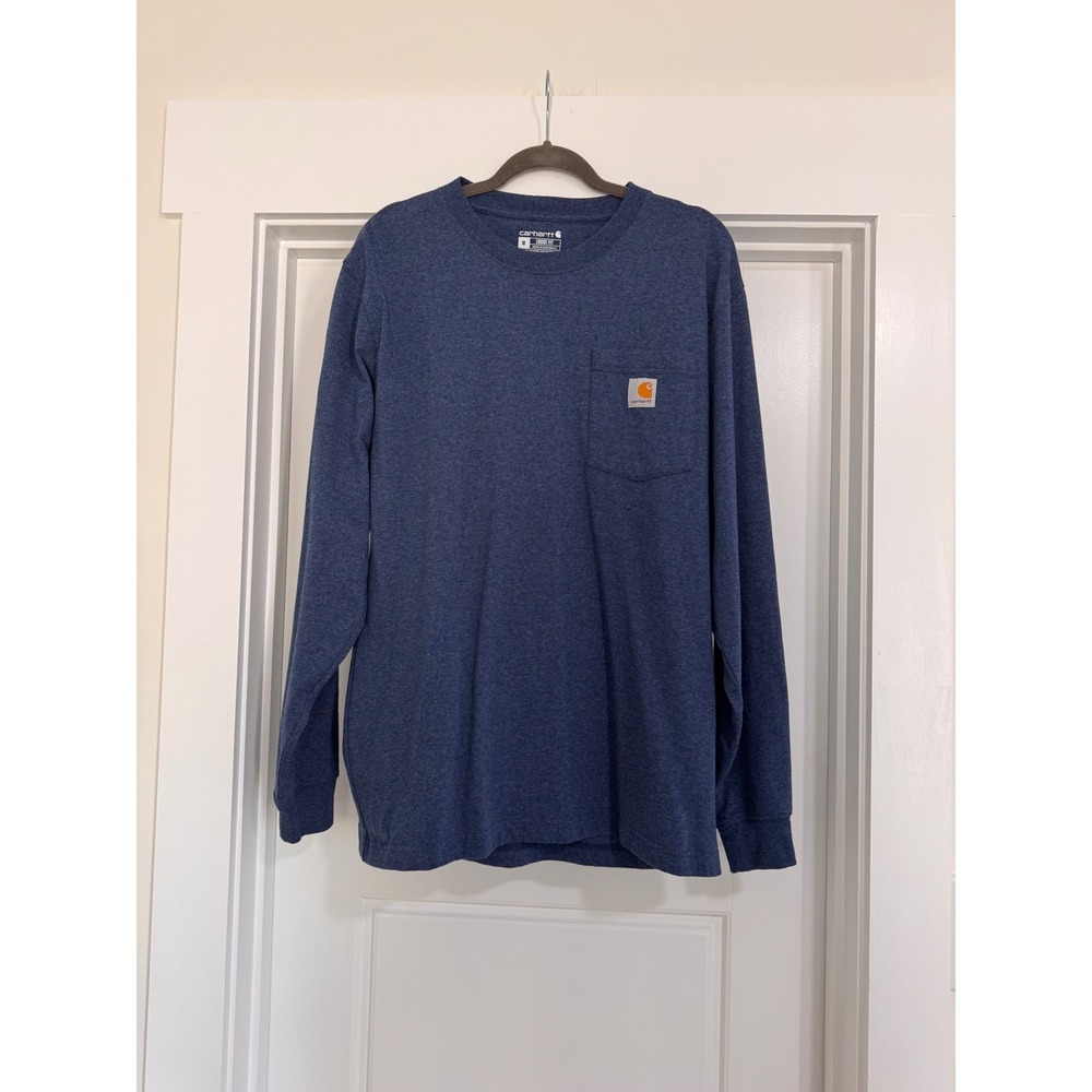 Carhartt Mens Loose Fit‎ Long Sleeve Pocket T-Shirt Blue Heather K126 413 Medium - Picture 12 of 12
